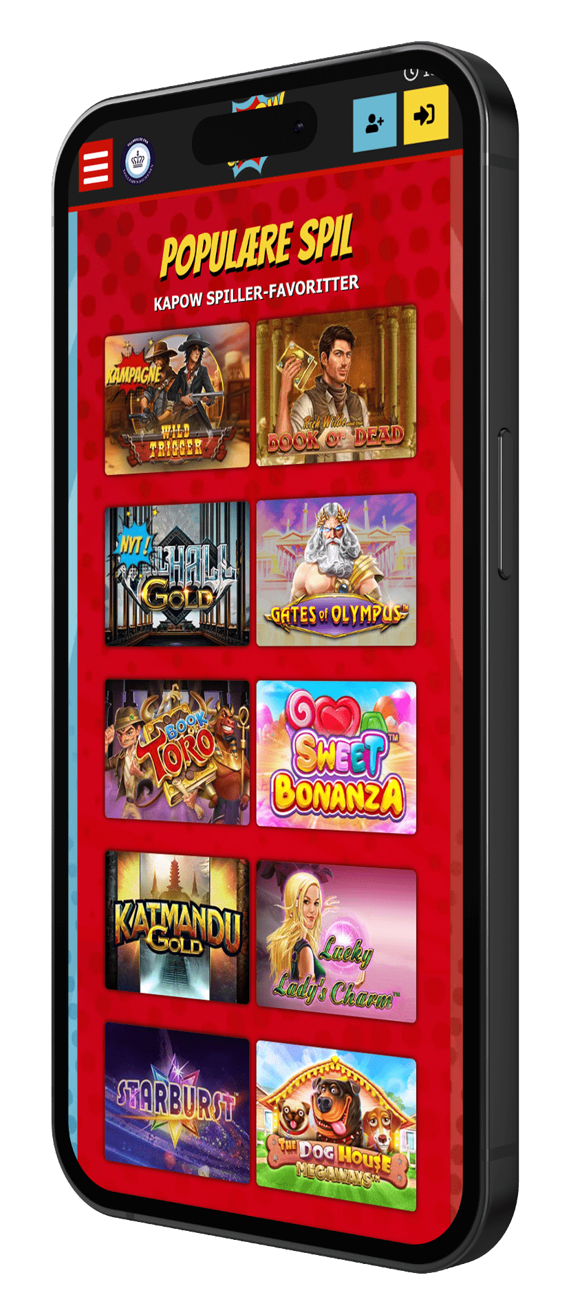 Kapow Casino Mobile App